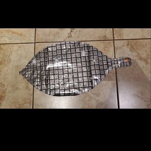 Silver and Black Grid Pattern Paddle